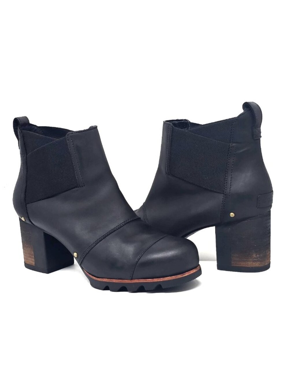 SOREL Addington Chelsea Black/Kettle Pull-on Boots Women's Size 9